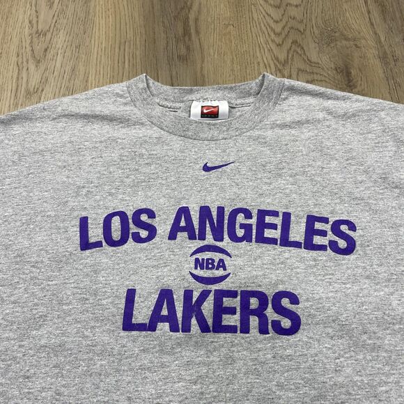 Los Angeles Lakers Shirt Mens Large Gray NBA Basketball Nike Team Crewneck - Picture 2 of 10